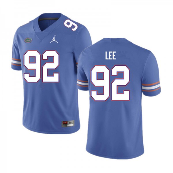 Men #92 Jalen Lee Florida Gators College Football Jerseys Blue